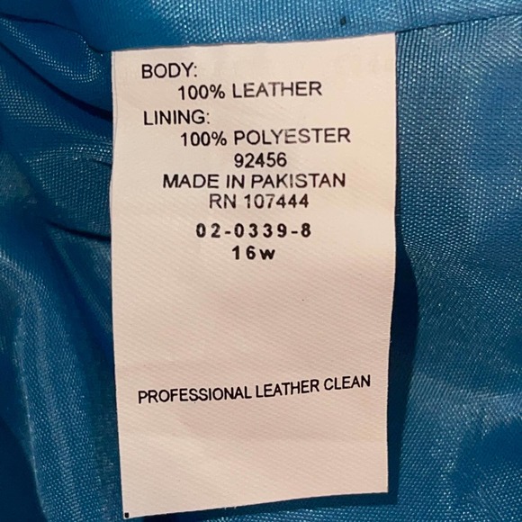 JESSICA LONDON GENUINE LEATHER BLUE LIGHTWEIGHT JACKET 16W - Picture 4 of 7